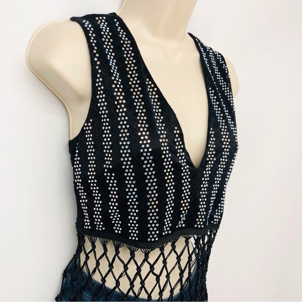 Banjul Black Rainbow Bling Fringe Top - Picture 5 of 16